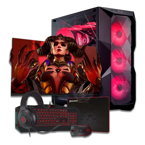 Cpu Completa Gamer Montado Ryzen Com Monitor 21 Pc 32gb Ram