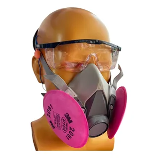 Mascarilla Respirador 6200 + Filtros 2091 P100 Particulas  M