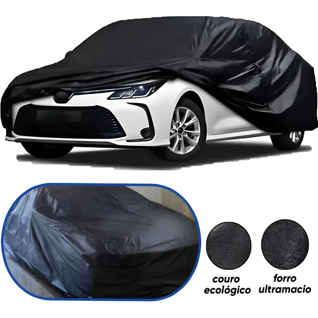 Capa Cobrir Carro Total Forrada Impermeável Couro Anti-gatos