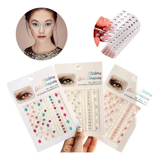 Brillos Faciales Y Corporales, Stickers Autoadhesivos 