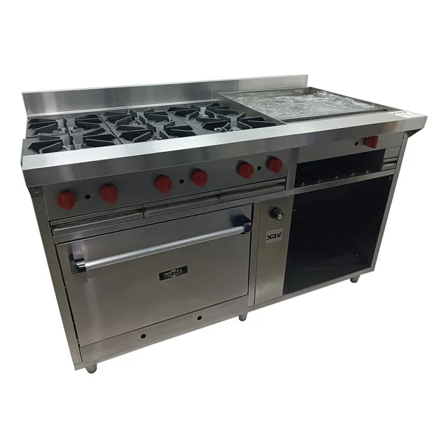 Cocina Industrial Gas Horno Plancha Gratina Acero Mstar 9973