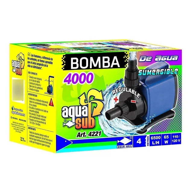 Bomba De Agua Sumergible Pecera Fuente Estanque 4m 4221