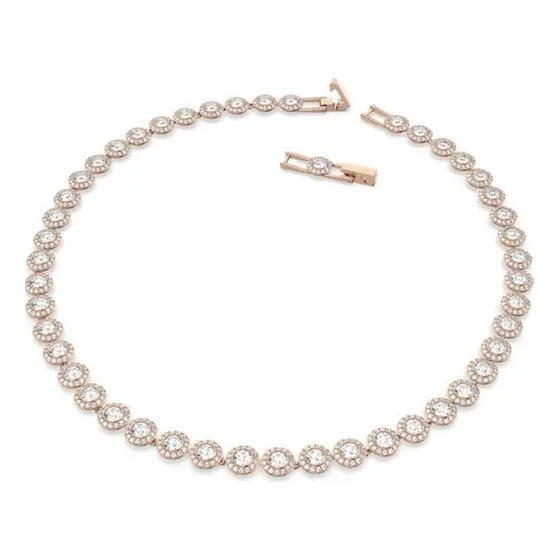Colar Branco Angelical Swarovski - Banhado A Ródio