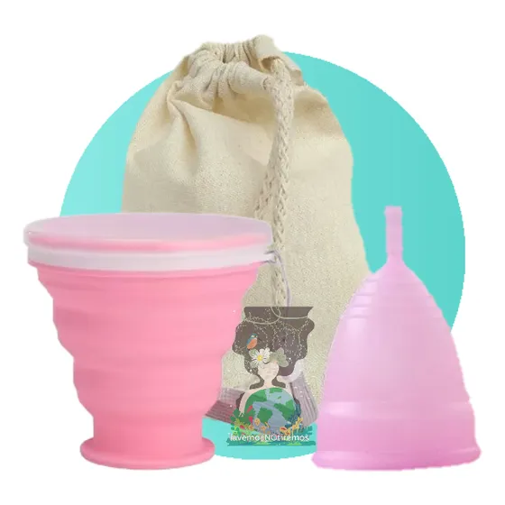Kit Ecológico Femenino Copa Menstrual + Vaso Esterilizador 