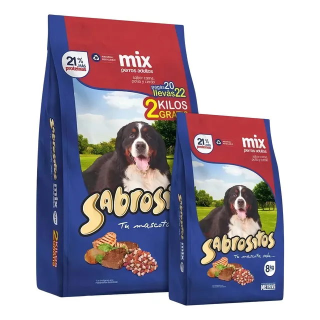 Sabrositos Adulto Mix Carne, Pollo Y Cerdo 30kg (22+8)