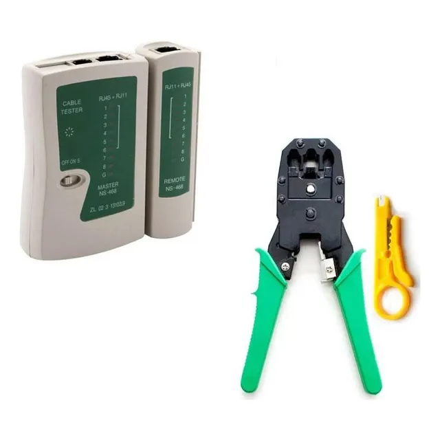 Alicate Crimpeador Rj45 + Tester Cable De Red Utp Rj45 Rj11