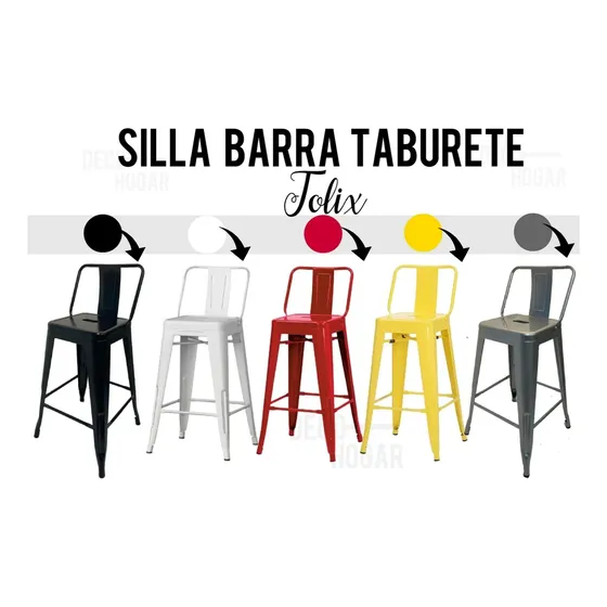 Silla De Barra Bar Taburete Fijo Tolix  Moderno
