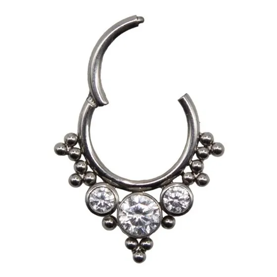 Piercing  Swti037  Captib  C/ Piedra Color Cristal Titanium