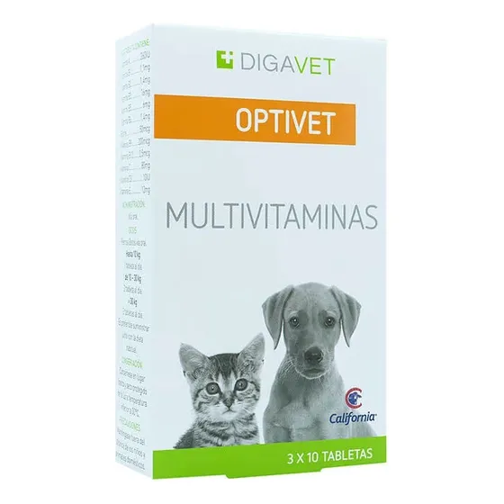 California Optivet 30tab Vitaminas Para Perros Y Gatos