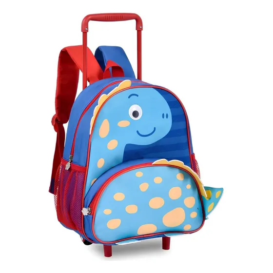 Mochila Carrinho Rodinhas Infantil Clio Pets Hop Zoo Escolar