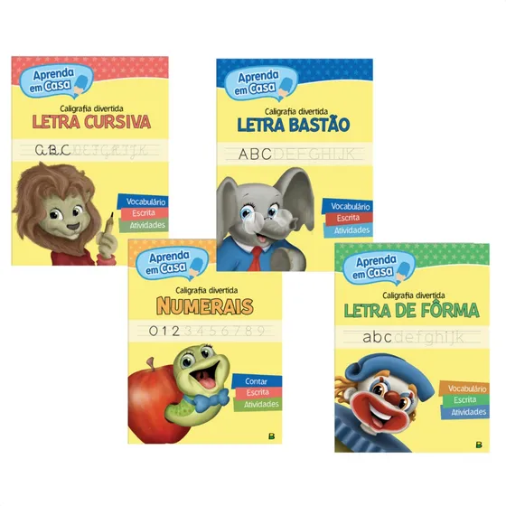 Kit 4 Cadernos De Caligrafia Para Treinar E Ter Letra Bonita