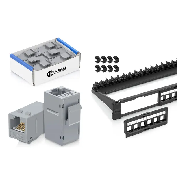 Panel De Conexión Keystone De 24 Puertos Y 6 Acopladores Rj4