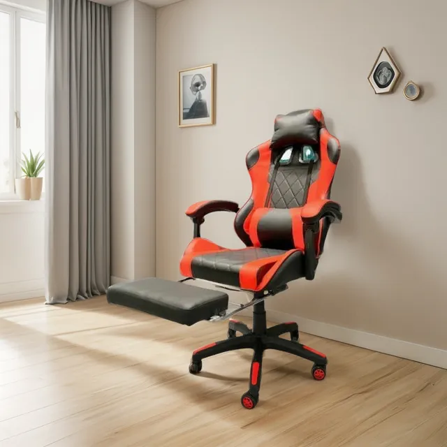Silla De Oficina Y Gamer Grupo Sl Doral Roja Apoya Piernas