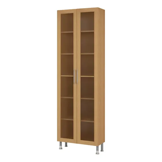 Paneleiro Ditália Aspen 2 Portas Vidro Carvalho Cd-308 Cozy