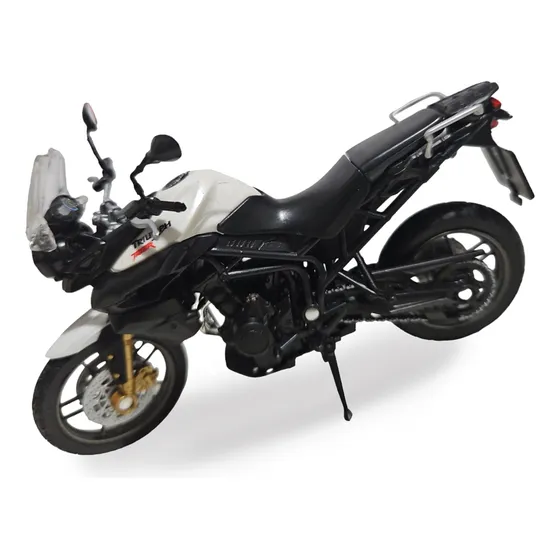 Miniatura Motos Bike Metal 1:18 California Cycle Cor Preta E Branca Triumph Tiger 900