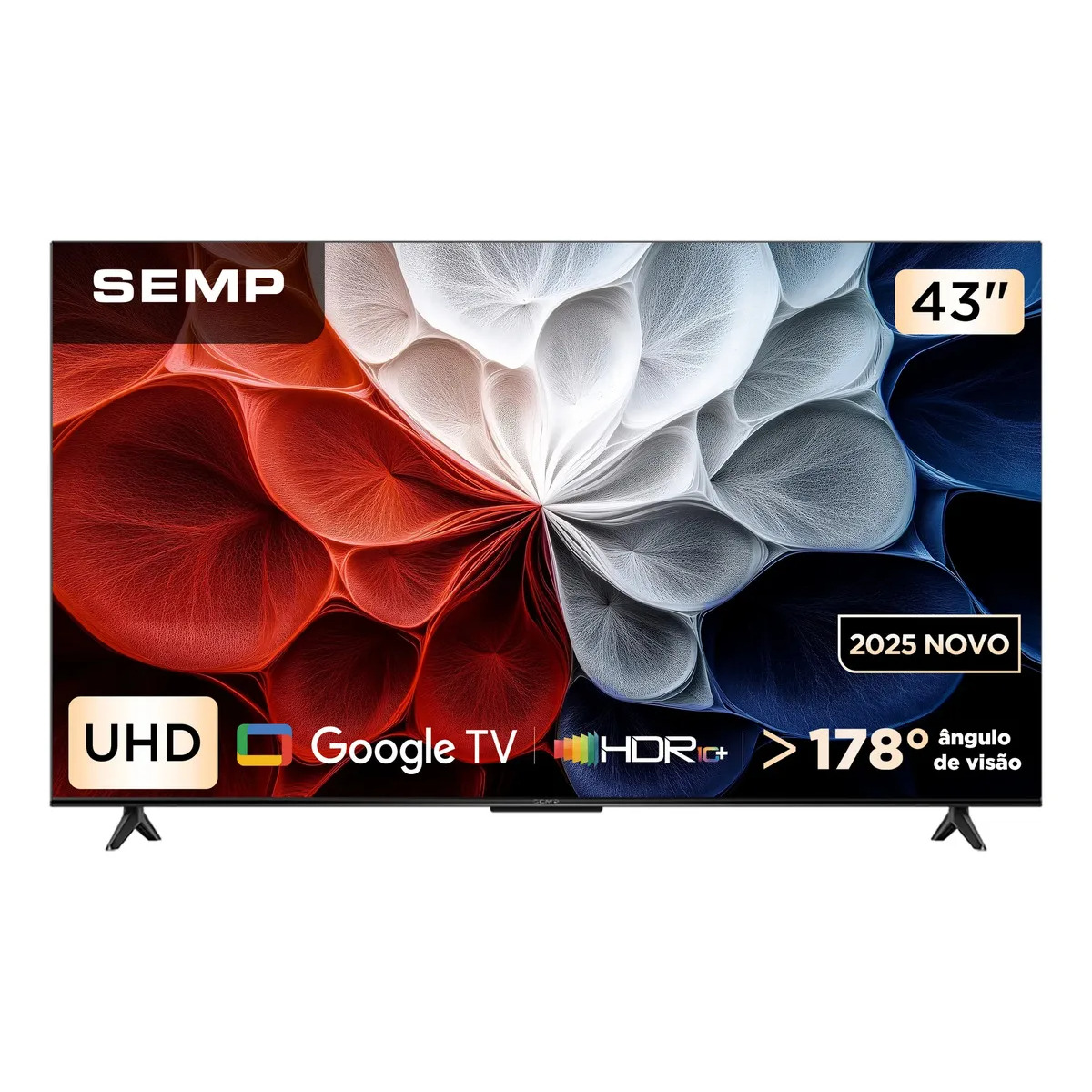 Smart Tv Semp 43 Polegadas Led Hva 4k S62 Wifi Bluetooth Google Tv 3 Hdmi Hdr10+ Dolby Audio 43s62
