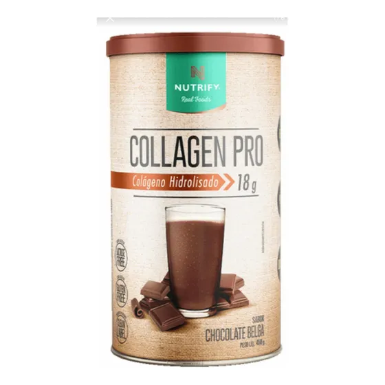 Colágeno Hidrolisado Collagen Pro Nutrify Chocolate Belga 450g