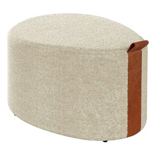 Puff Luxo OrgĂąnico Moderno Boucle Bege Couro Caramelo Puff Luxo OrgĂąnico Moderno Boucle Bege Couro Caramelo