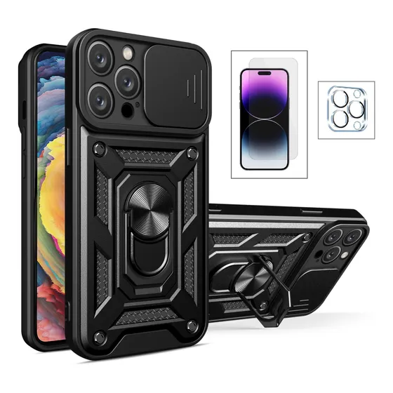 Case Funda Para iPhone 15, Pro, Max Plus Mica Vidrio Camara