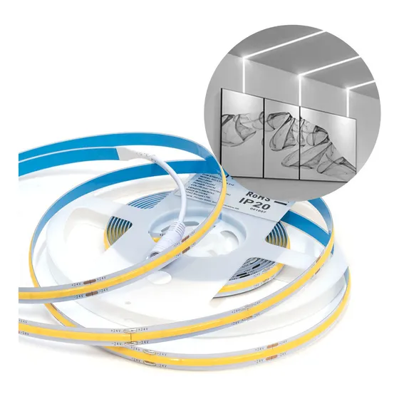 Fita Led Cob 12w/m - 5 Metros 1000 Lumens 12v Luz Branco-quente 127/220v