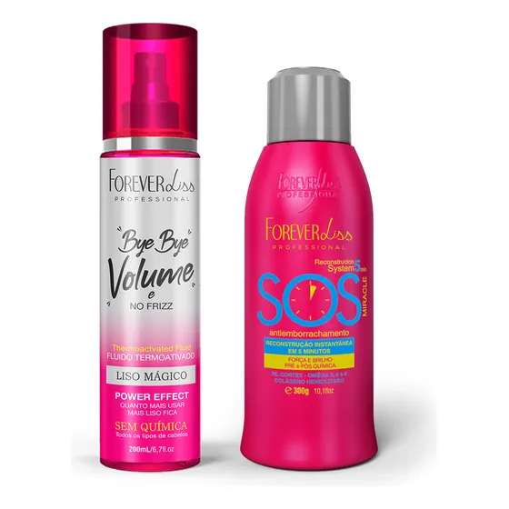 Kit Bye Bye Volume E Sos Antiemborrachamento Forever Liss