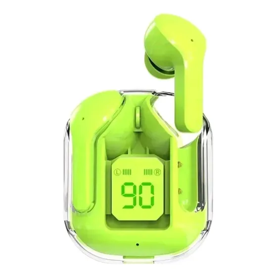 Auriculares inalámbricos Bluetooth Touch 5.3 Tws T6, color verde claro y blanco