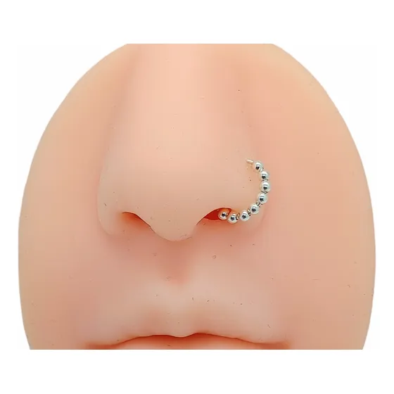 Argolla Piercing Nariz Plata Nostril Oreja Diseño A Elegir