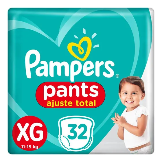 Fralda Pampers Pants Ajuste Total Mega Xg 32 Unidades