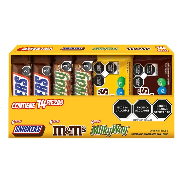 Snickers, M&ms Y Milky Way Surtido De Chocolates -14 Piezas
