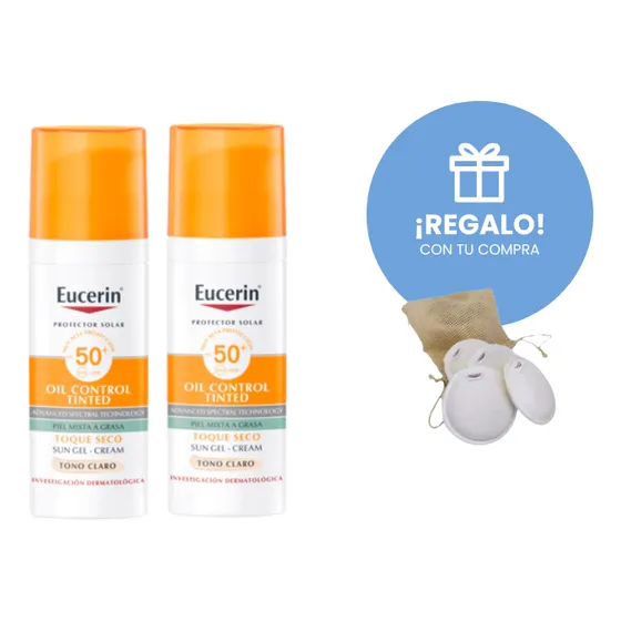 Combo Eucerin Proteccion Solar Toque Seco Tono Claro X 2 Uni