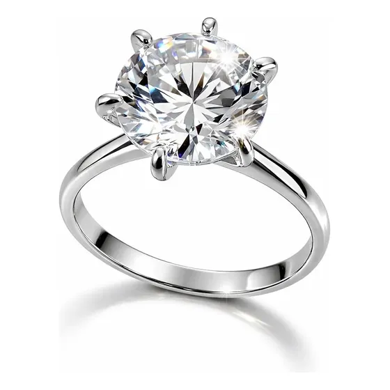 Anel Solitário Prata 925 Virgínia Zircônia 10mm Feminino — foto 2