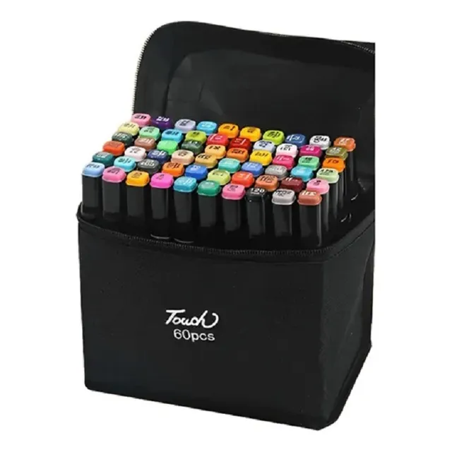 60 Colores Marcadores Plumones Punta De Pincel Dual Brush
