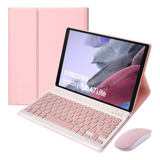 Para Galaxy Tab A7 Lite 8,7'' Rosa Teclado+mouse+lápis Para Galaxy Tab A7 Lite 8,7'' Rosa Teclado+mouse+lápis