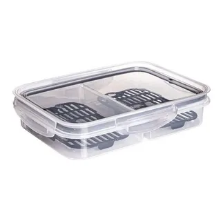 Pote Porta Frios C/ Escorredor Tampa C/ Travas 2 DivisĂłrias Cor Transparente PlasĂștil Presunto Queijo Muçarela Pote Porta Frios C/ Escorredor Tampa C/ Travas 2 DivisĂłrias Cor Transparente PlasĂștil Presunto Queijo Muçarela