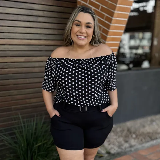 Blusa Estilo Próprio Feminina Plus Size Ciganinha Malha Fria