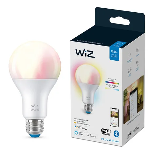 Lámpara Led Inteligente Wiz 13w E27 blanco y color de la luz RGB