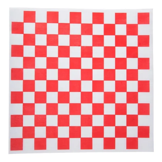 Papel Antigrasa Cuadros Rojo/blanco 38x38 Cm (1000 Und)