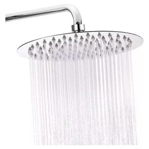 Plato Ducha Redondo 20 Cms Acero Inoxidable Con Brazo 30 Cms