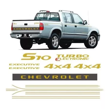 Kit Faixas S10 Executive 2006 2007 2008 Cabine Dupla Dourado