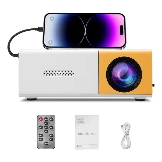 Mini Projetor Portátil Hd Com Entrada Usb Para Tv E Celular