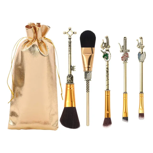 Set Estuche 5 Brochas Attack On Titan Maquillaje Saga Anime