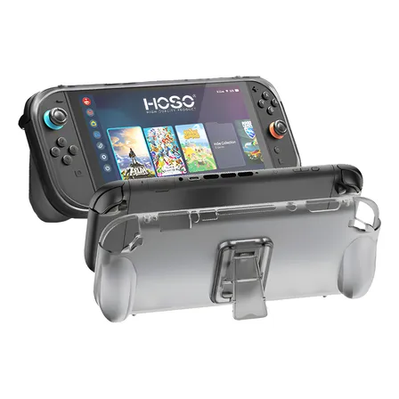 Funda Nintendo Switch 2 Gris Transparente Soporte Integra - Gris