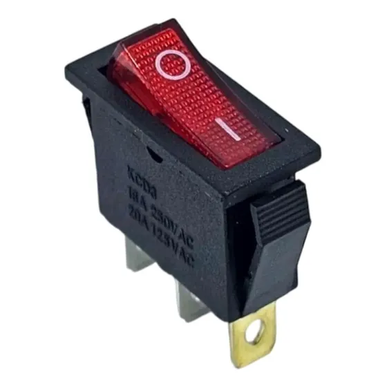 5pzs Switch Balancin Con Foco Piloto On-off Rojo 250v 15amp