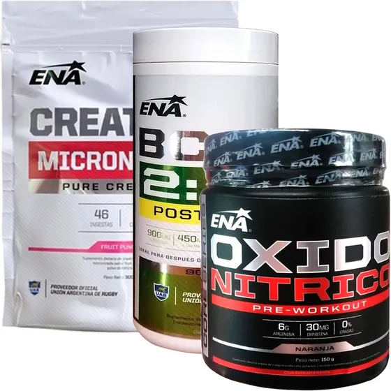 Bcaa + Creatina Micronizada + Oxido Nitrico Arginina Ena