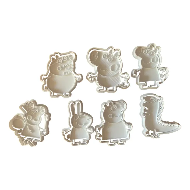 Cortantes De Galletitas + Sello Peppa Pig Hada 8cm X7 U