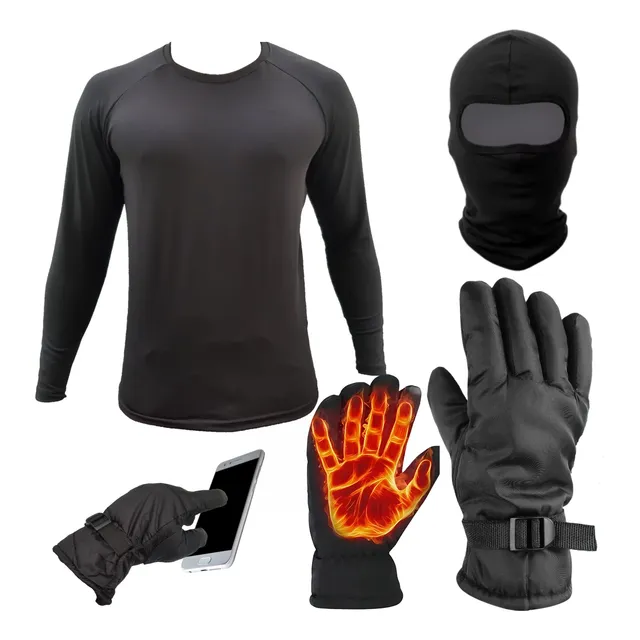 Kit Frio Segunda Pele Uv50 Luva Grossa Balaclava Touca Ninja