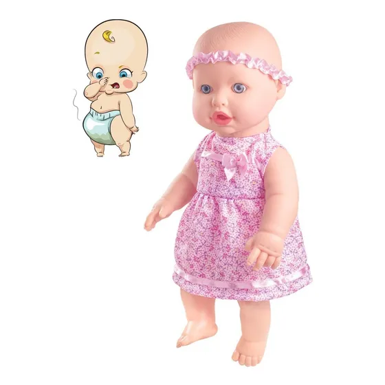 Boneca Baby Faz Xixi Sapekinha + Mamadeira + Fralda - Milk