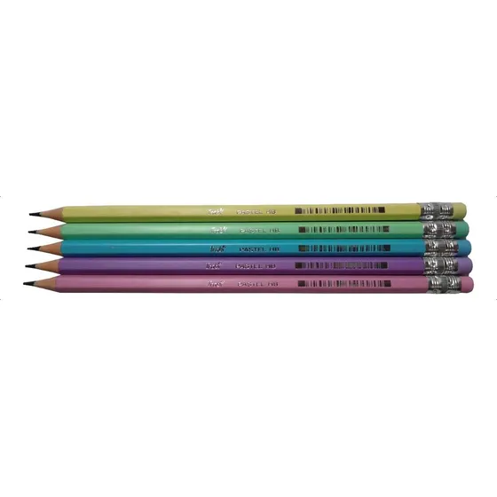 Lápices Negros Grafito Trabi Hb Cuerpo Pastel X 5 Unidades