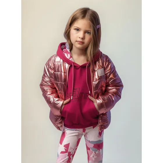 Jaqueta Infantil Feminino Metalizado Style Colorittá