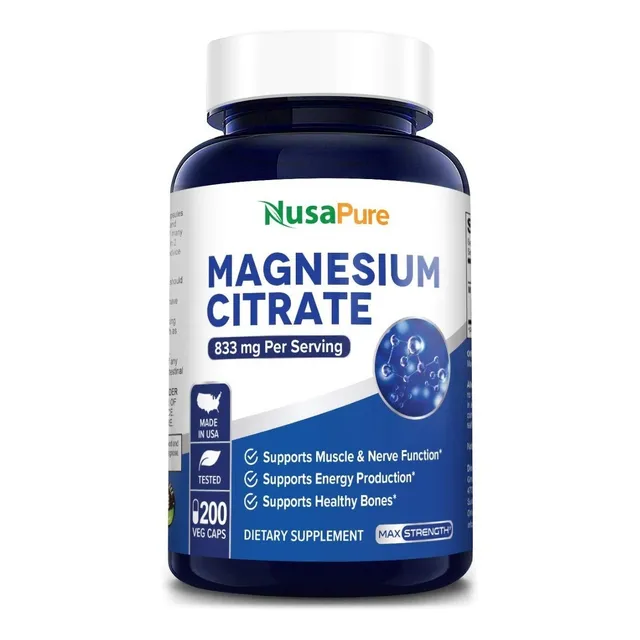 Magnesio Citrato 833 Mg Suplemento  200 Cápsulas 